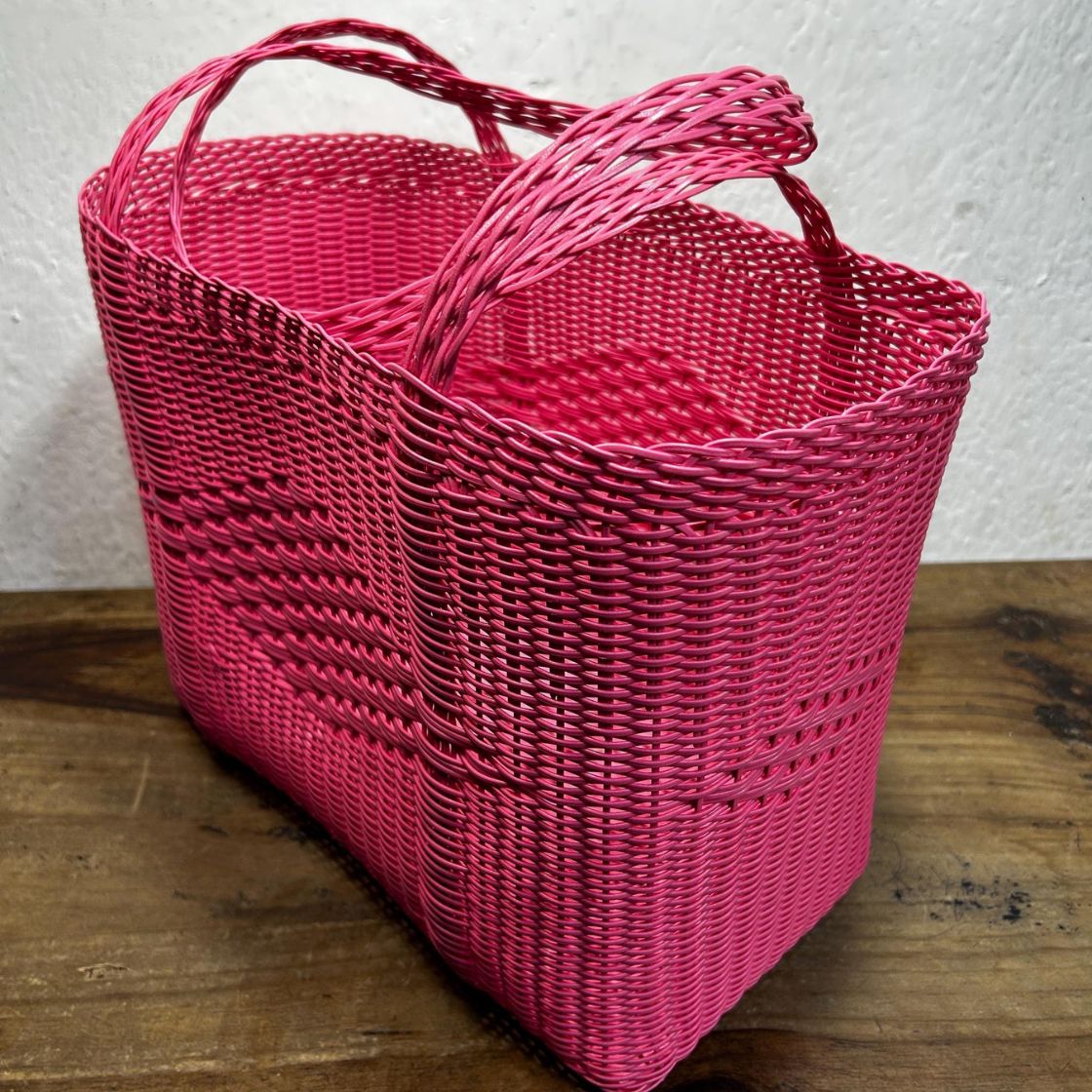Guatemalan Woven Tote Bag - Candy Pink - Medium
