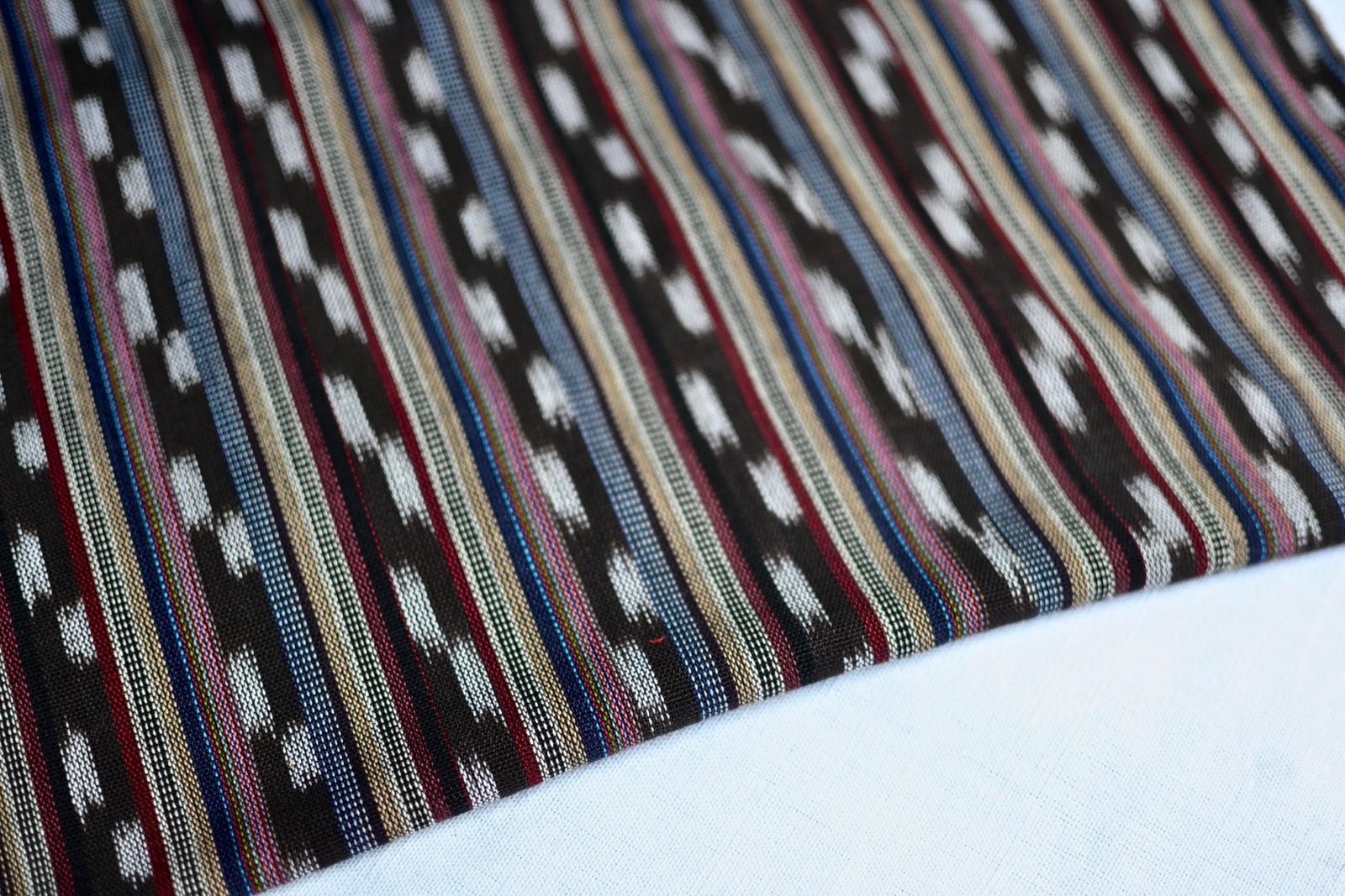 Storm Espresso Ikat - Handwoven Cotton Fabric | Lightweight (Sold by the Yard)