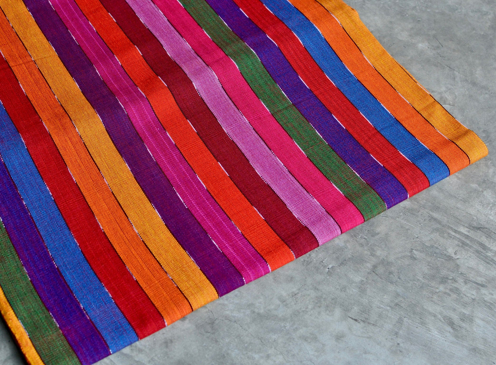 Fiesta Happy Stripes - Handwoven Cotton Fabric | Lightweight (Sold by the Yard)