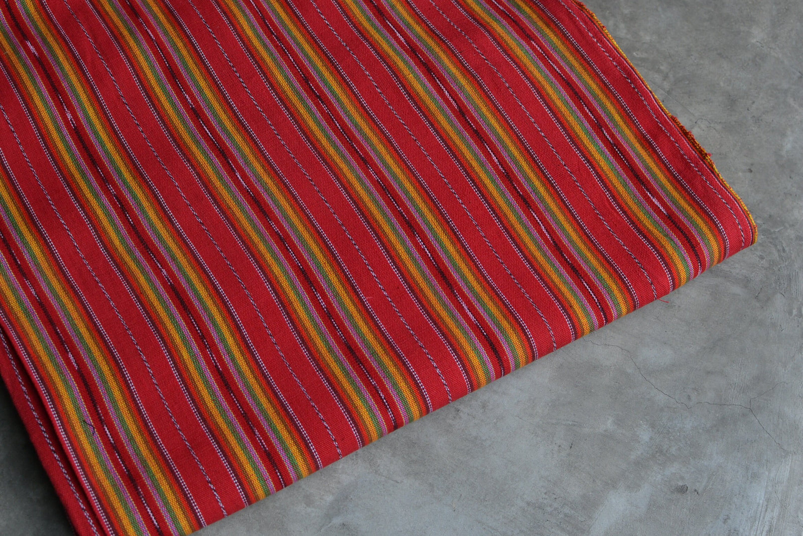 Golden Ember Stripe - Handwoven Cotton Fabric | Lightweight (Sold by the Yard)