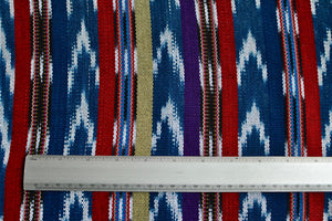 Indigo Flame Ikat - Handwoven Cotton Fabric | Lightweight (Sold by the Yard)