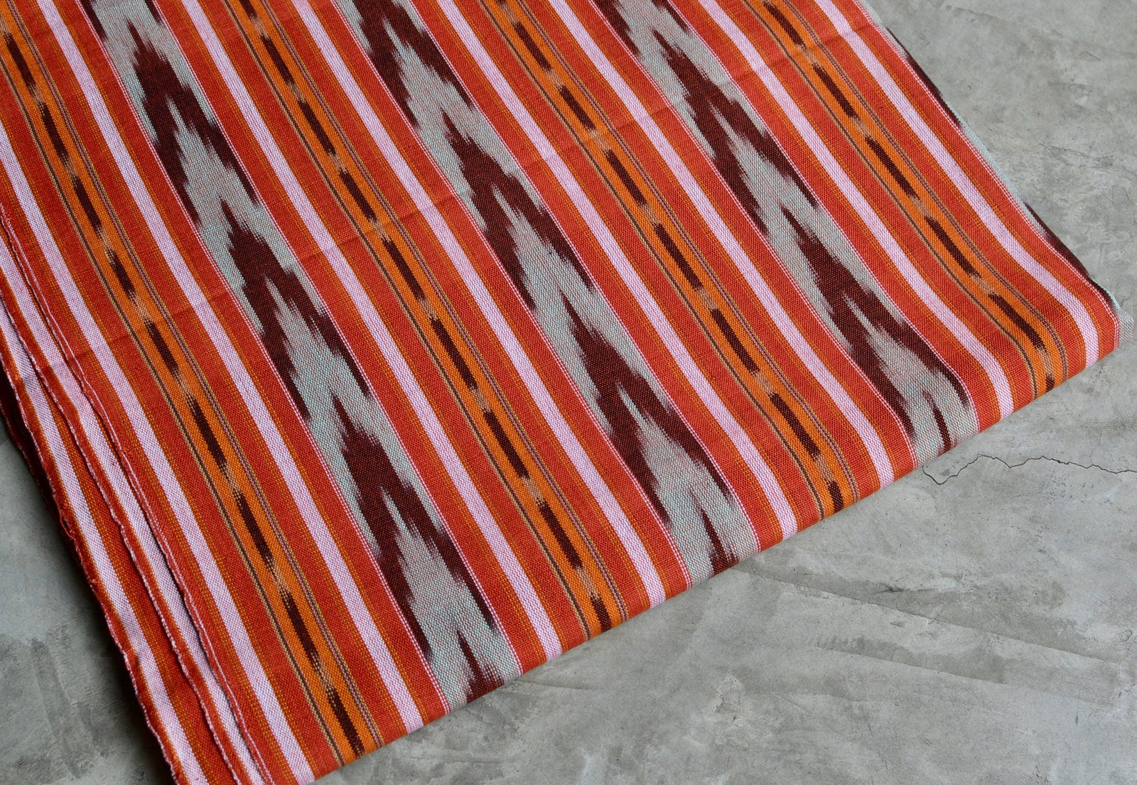 Copper Arrow Ikat - Handwoven Cotton Fabric | Lightweight (Sold by the Yard)