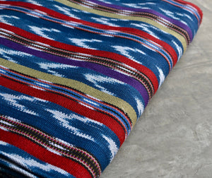 Indigo Flame Ikat - Handwoven Cotton Fabric | Lightweight (Sold by the Yard)