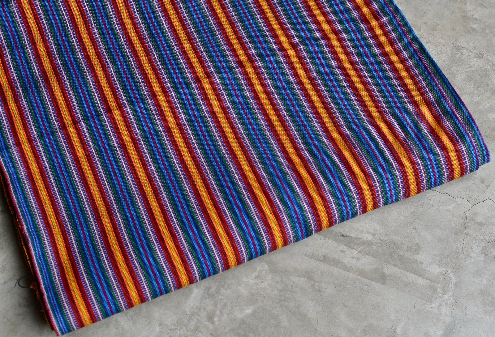 Ocean Sun Stripes - Handwoven Cotton Fabric | Lightweight (Sold by the Yard)