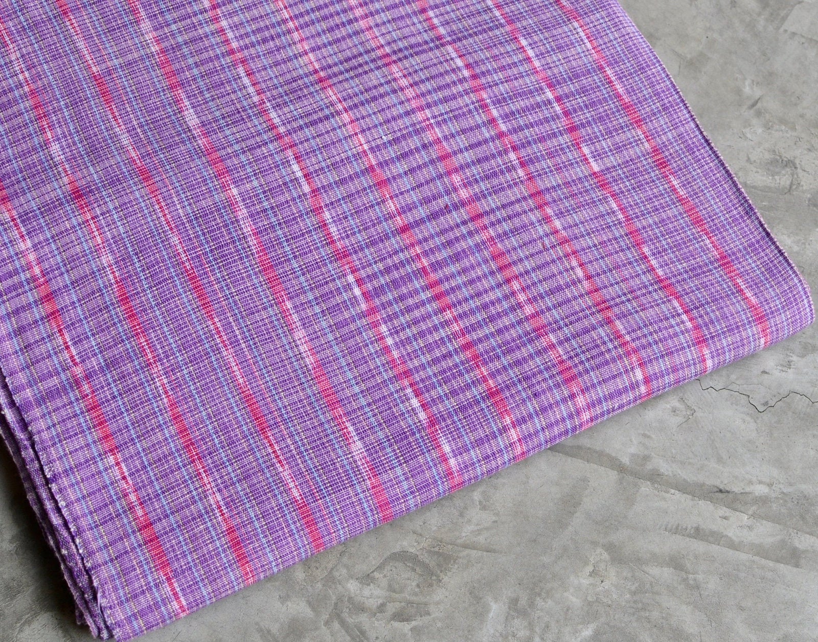 Lilac Glow Ikat - Handwoven Cotton Fabric | Lightweight (Sold by the Yard)
