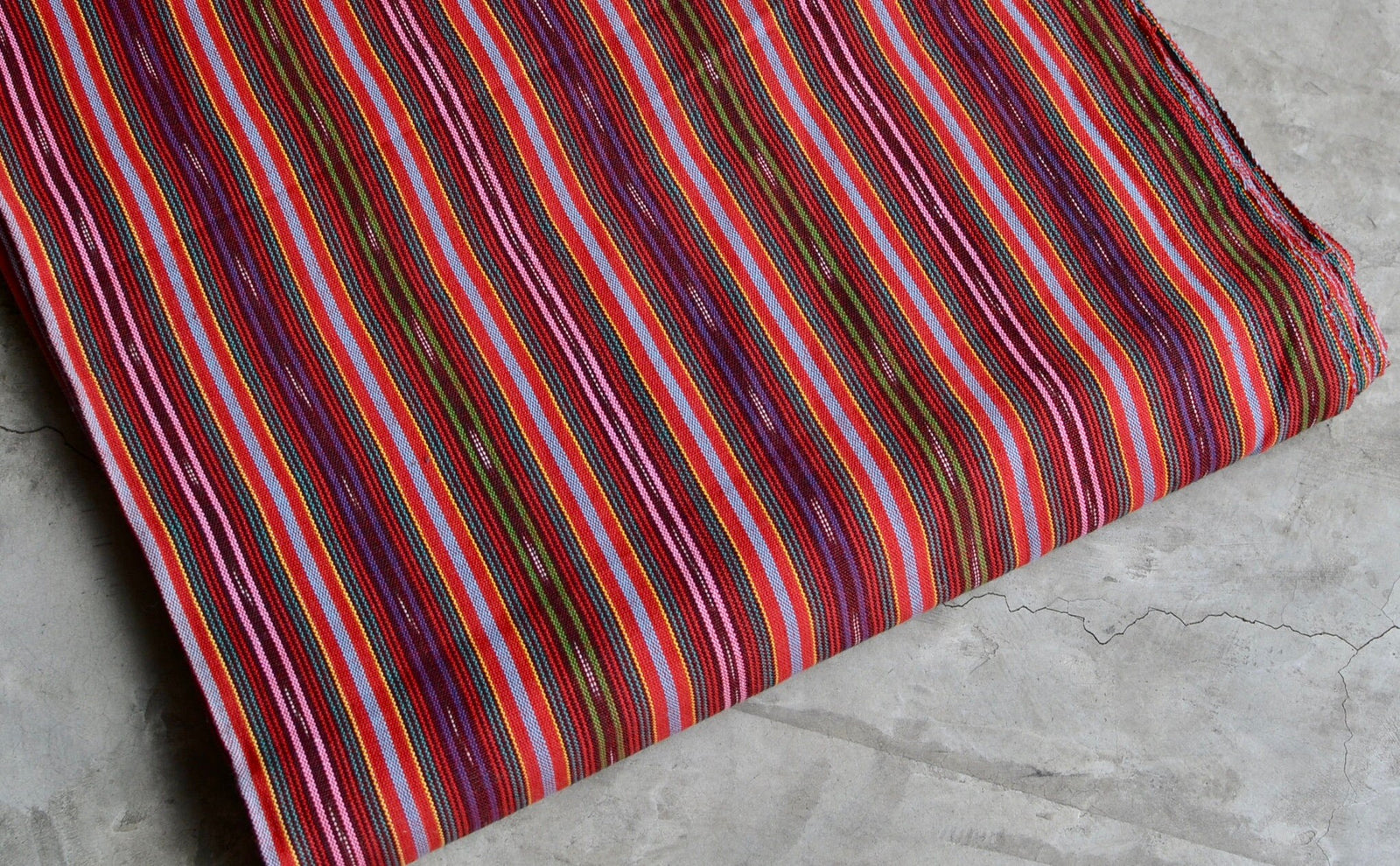 Crimson Stripe Ikat - Handwoven Cotton Fabric | Lightweight (Sold by the Yard)