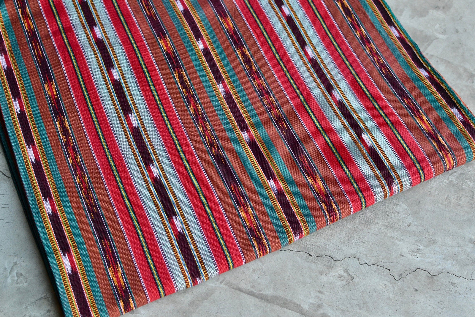 Terra Flame Ikat - Handwoven Cotton Fabric | Lightweight (Sold by the Yard)