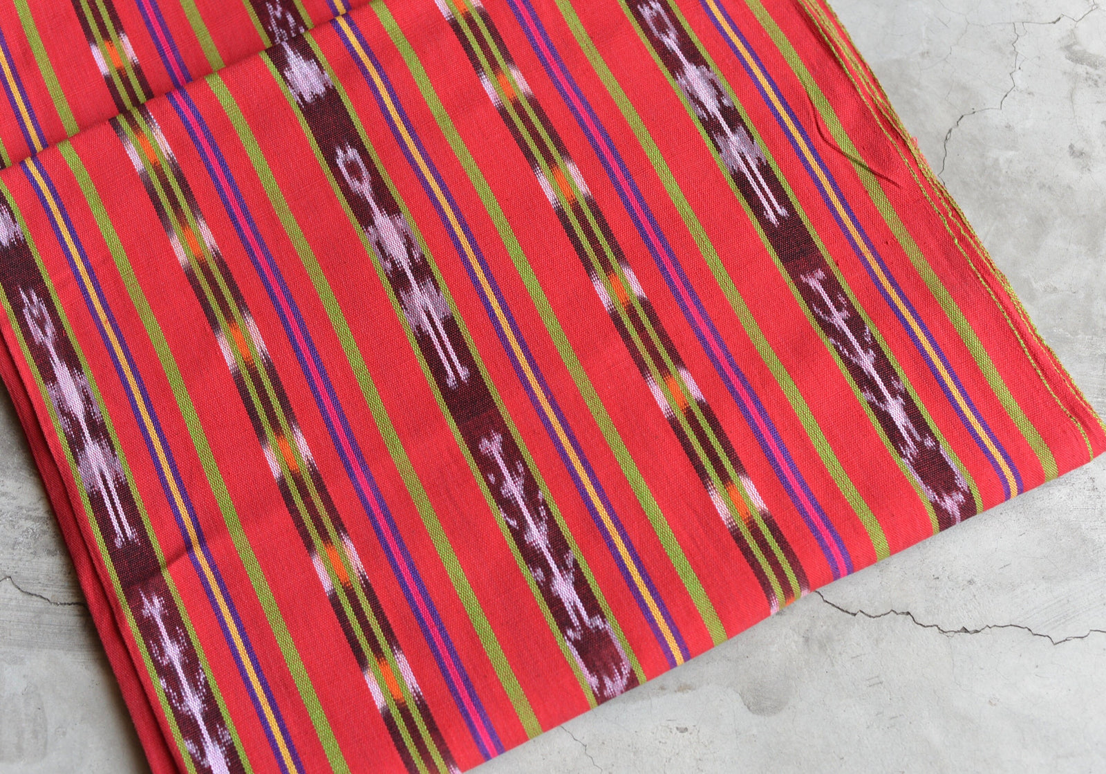 Fiery Mosaic Ikat - Handwoven Cotton Fabric | Lightweight (Sold by the Yard)
