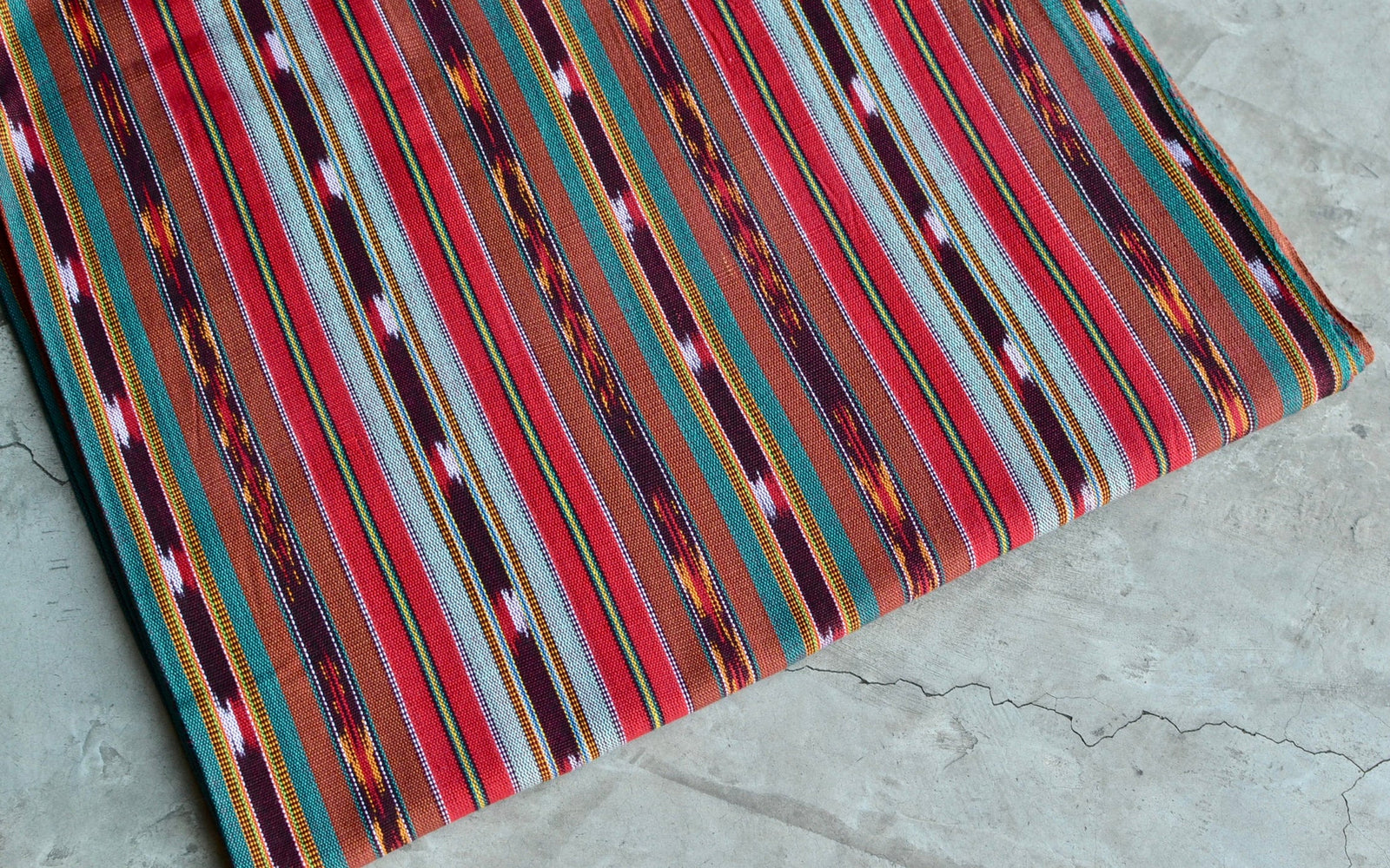 Terra Flame Ikat - Handwoven Cotton Fabric | Lightweight (Sold by the Yard)