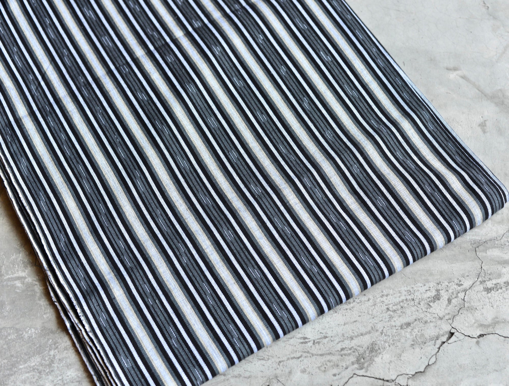 Nightfall Stripe Ikat - Handwoven Cotton Fabric | Lightweight (Sold by the Yard)