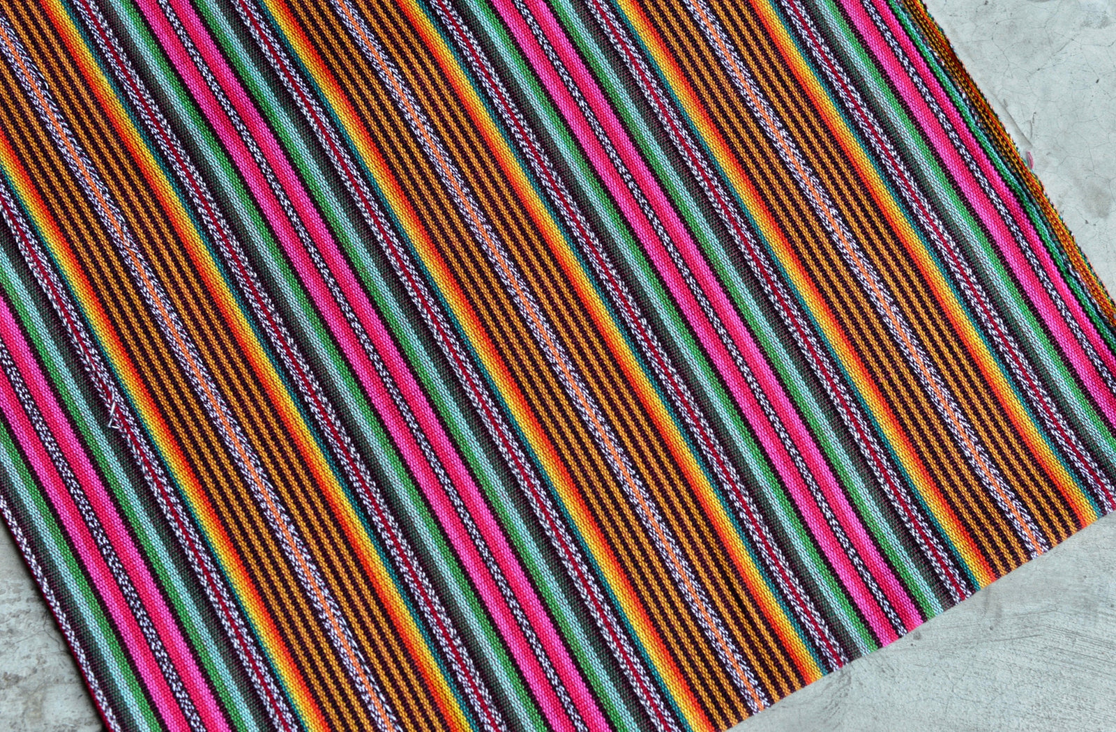 Sunset Carnival Stripes - Handwoven Cotton Fabric | Lightweight (Sold by the Yard)