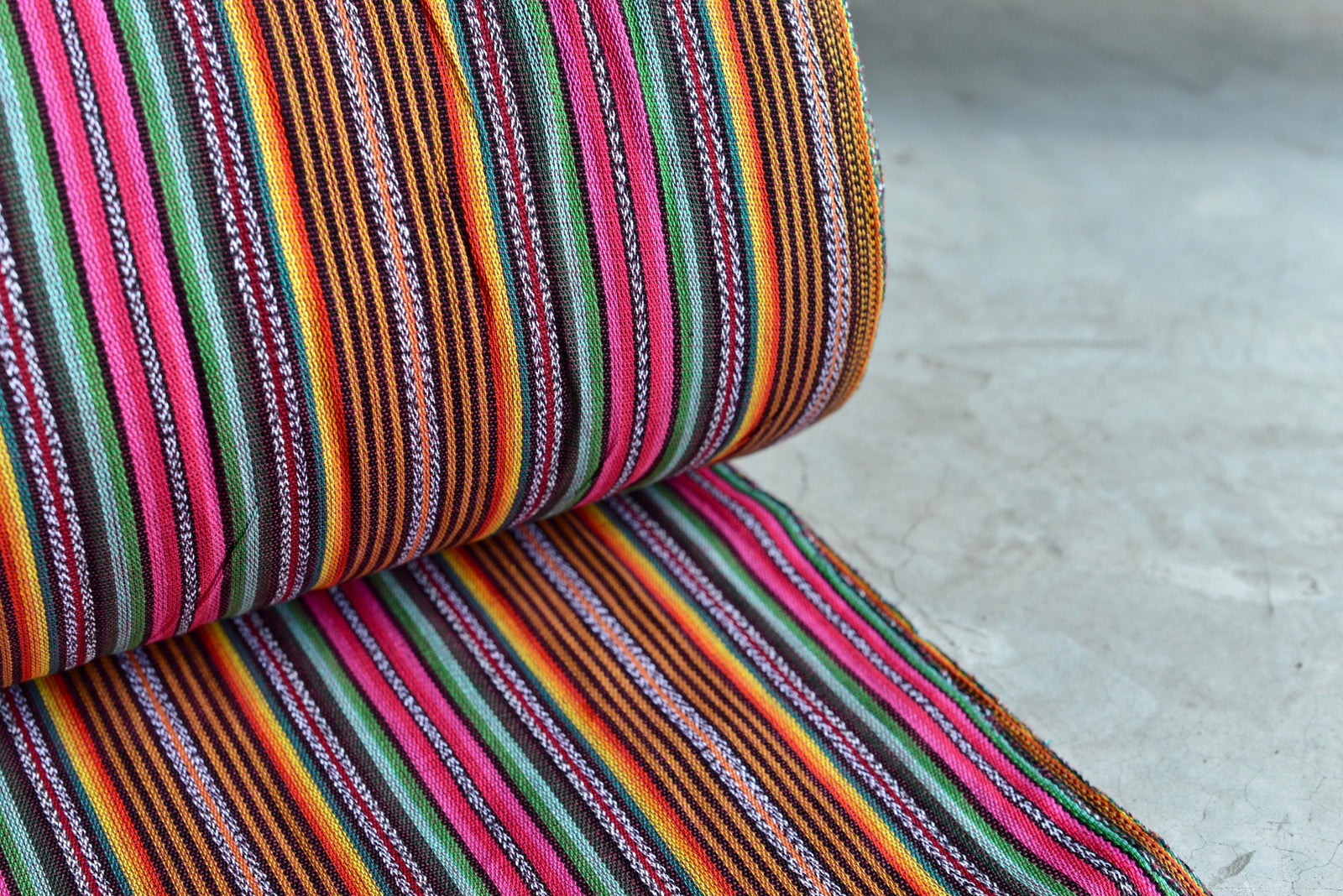 Sunset Carnival Stripes - Handwoven Cotton Fabric | Lightweight (Sold by the Yard)