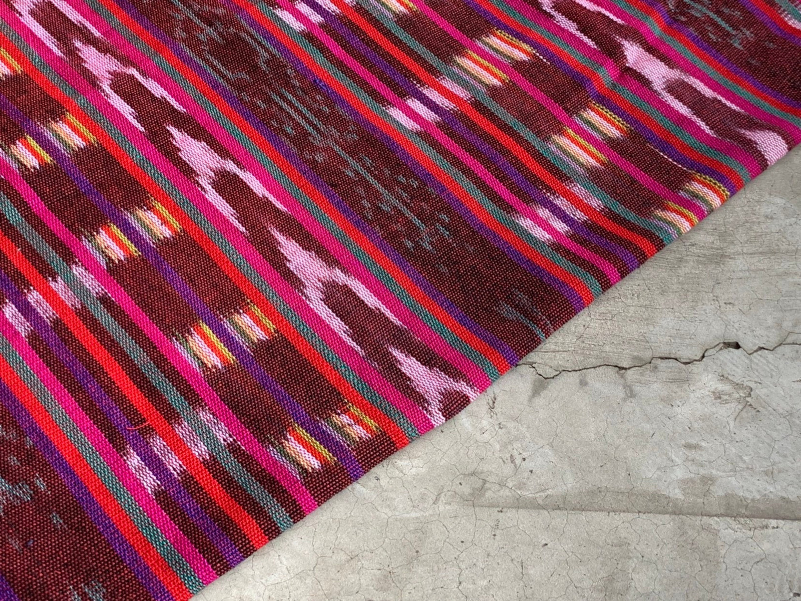 Raspberry Lemonade Ikat - Handwoven Cotton Fabric | Lightweight (Sold by the Yard)