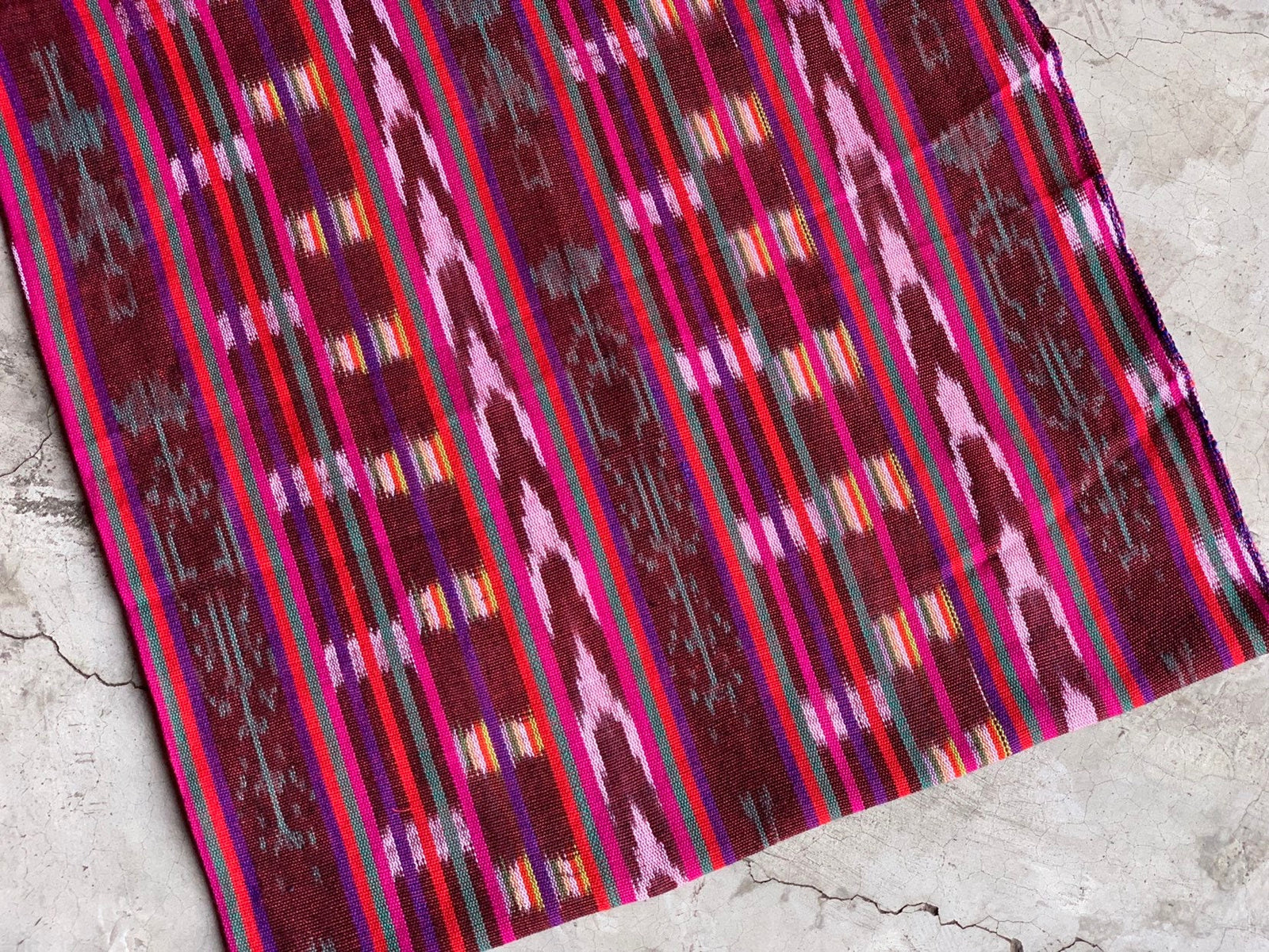 Raspberry Lemonade Ikat - Handwoven Cotton Fabric | Lightweight (Sold by the Yard)