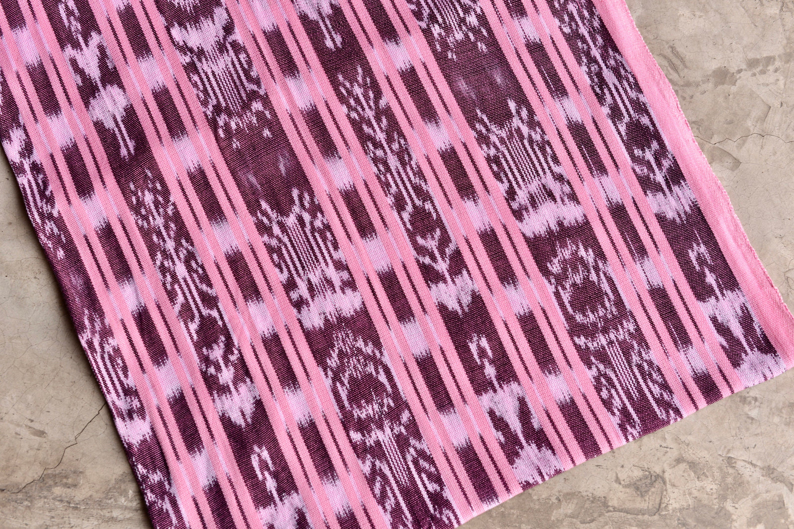Rosewood Stripe Ikat - Handwoven Cotton Fabric | Lightweight (Sold by the Yard)
