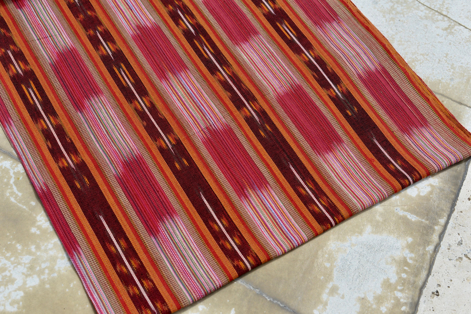 Sunburst Rose Ikat - Handwoven Cotton Fabric | Lightweight (Sold by the Yard)
