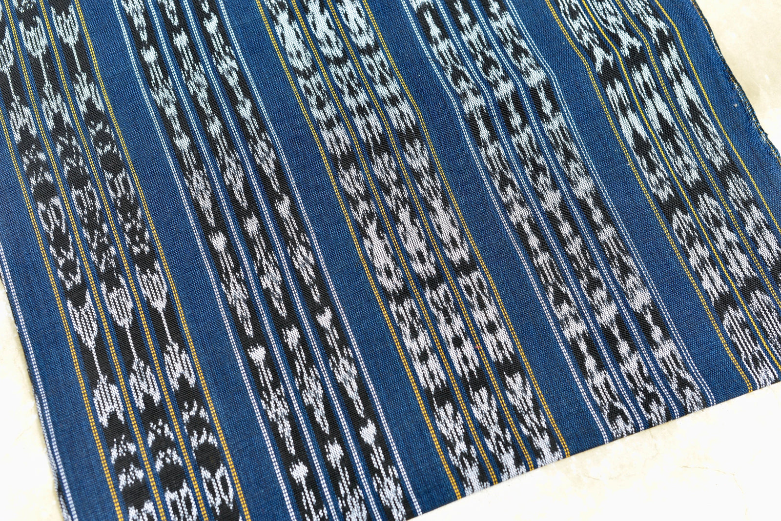 Denim Lace Ikat - Handwoven Cotton Fabric | Lightweight (Sold by the Yard)