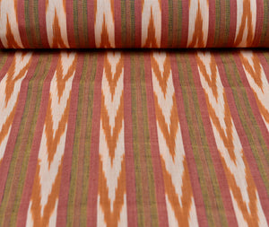 Sunwashed Clay Ikat - Handwoven Cotton Fabric | Lightweight (Sold by the Yard)