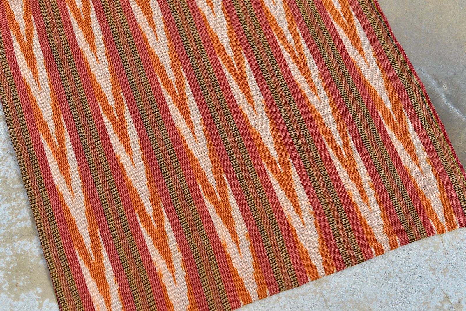 Sunwashed Clay Ikat - Handwoven Cotton Fabric | Lightweight (Sold by the Yard)