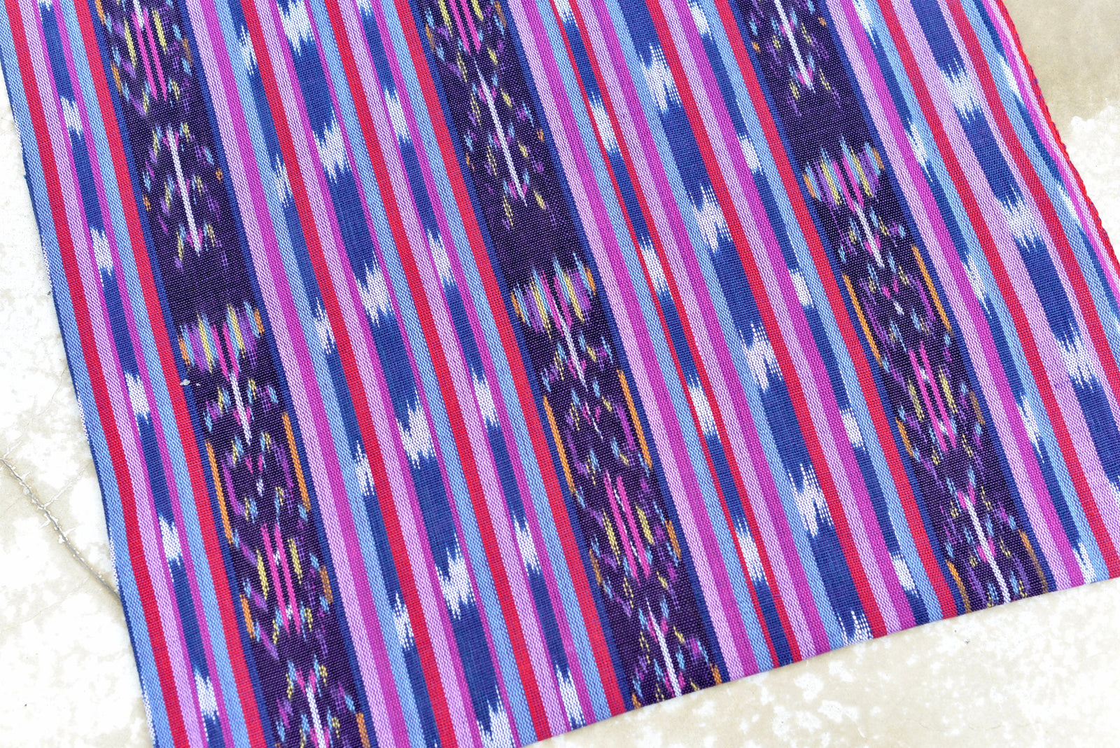 Violet Echo Ikat - Handwoven Cotton Fabric | Lightweight (Sold by the Yard)
