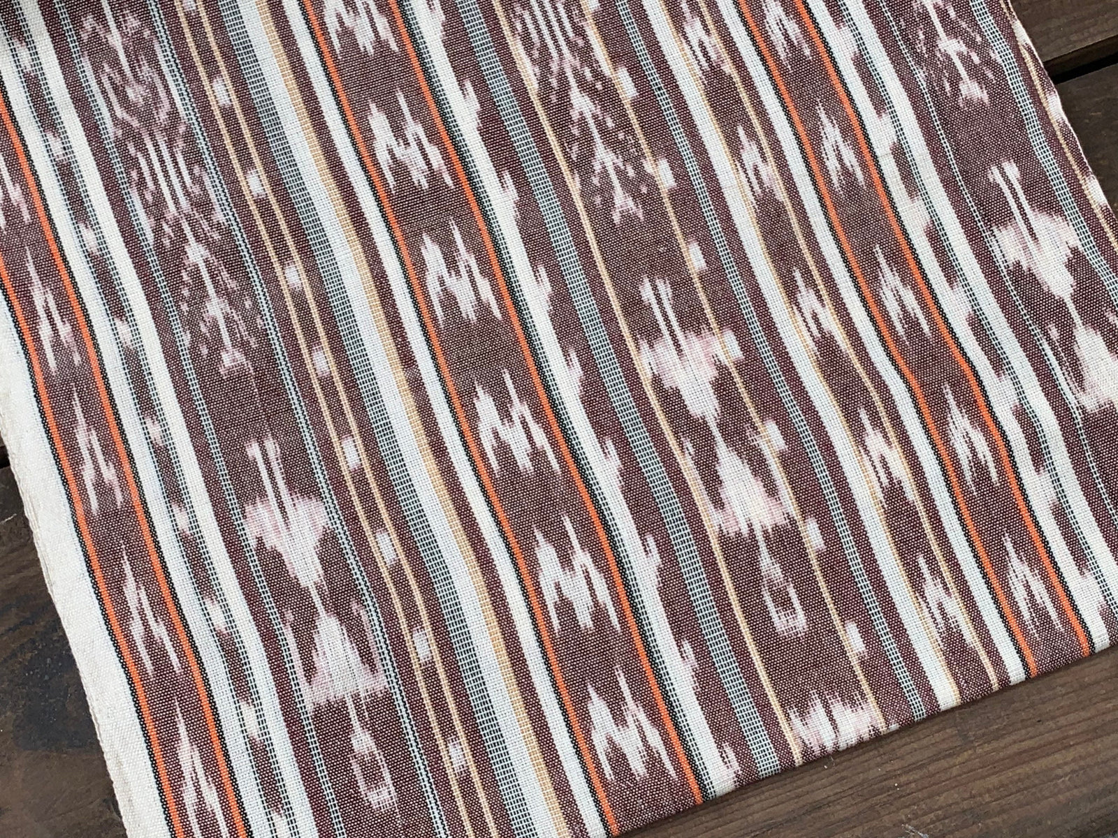 Tiramisu Stripe Ikat - Handwoven Cotton Fabric | Lightweight (Sold by the Yard)