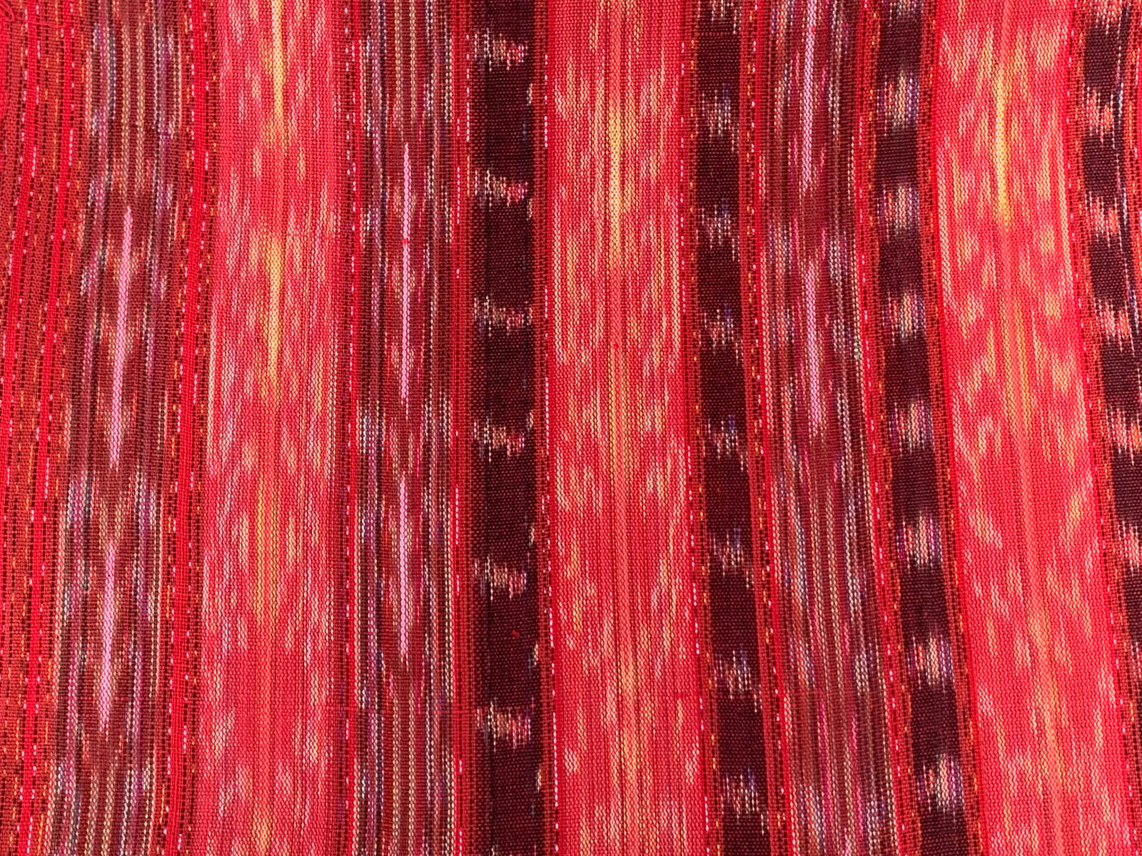 Berry Flame Ikat - Handwoven Cotton Fabric | Lightweight (Sold by the Yard)