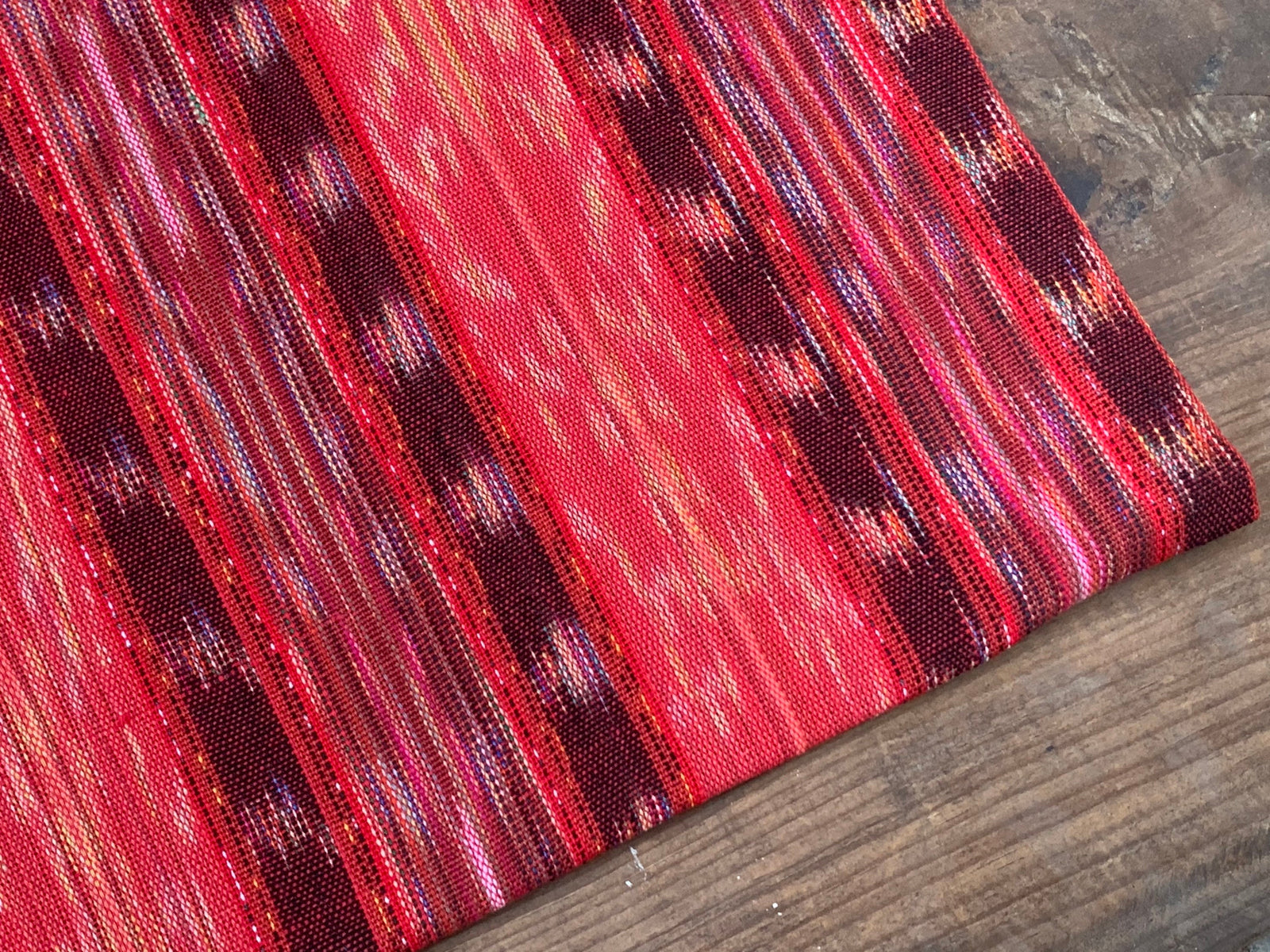 Berry Flame Ikat - Handwoven Cotton Fabric | Lightweight (Sold by the Yard)