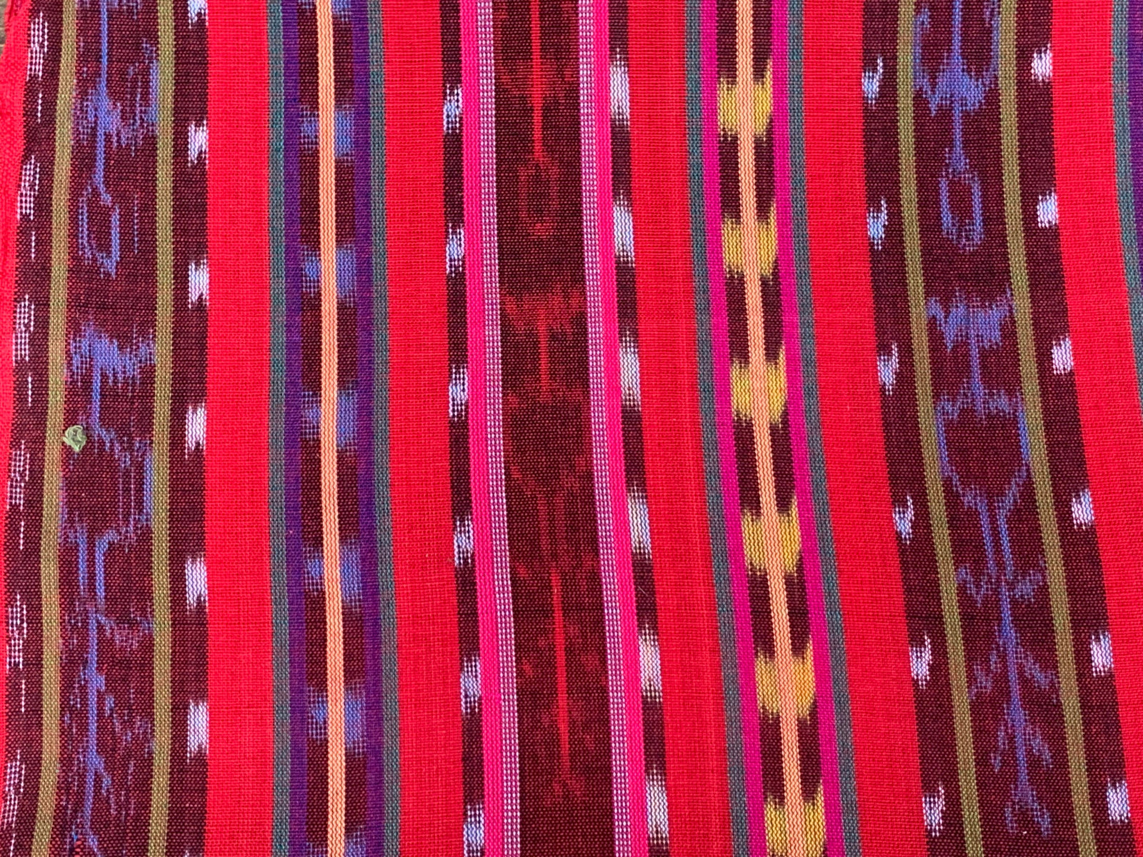 Crimson Mosaic Ikat - Handwoven Cotton Fabric | Lightweight (Sold by the Yard)