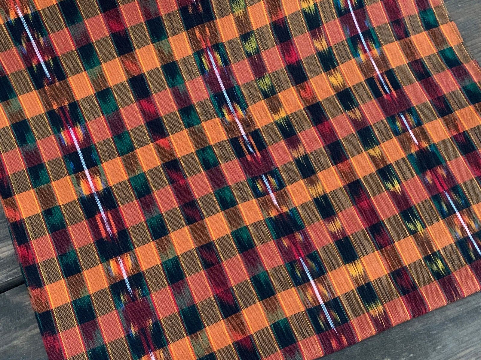 Orchard Plaid Ikat - Handwoven Cotton Fabric | Lightweight (Sold by the Yard)
