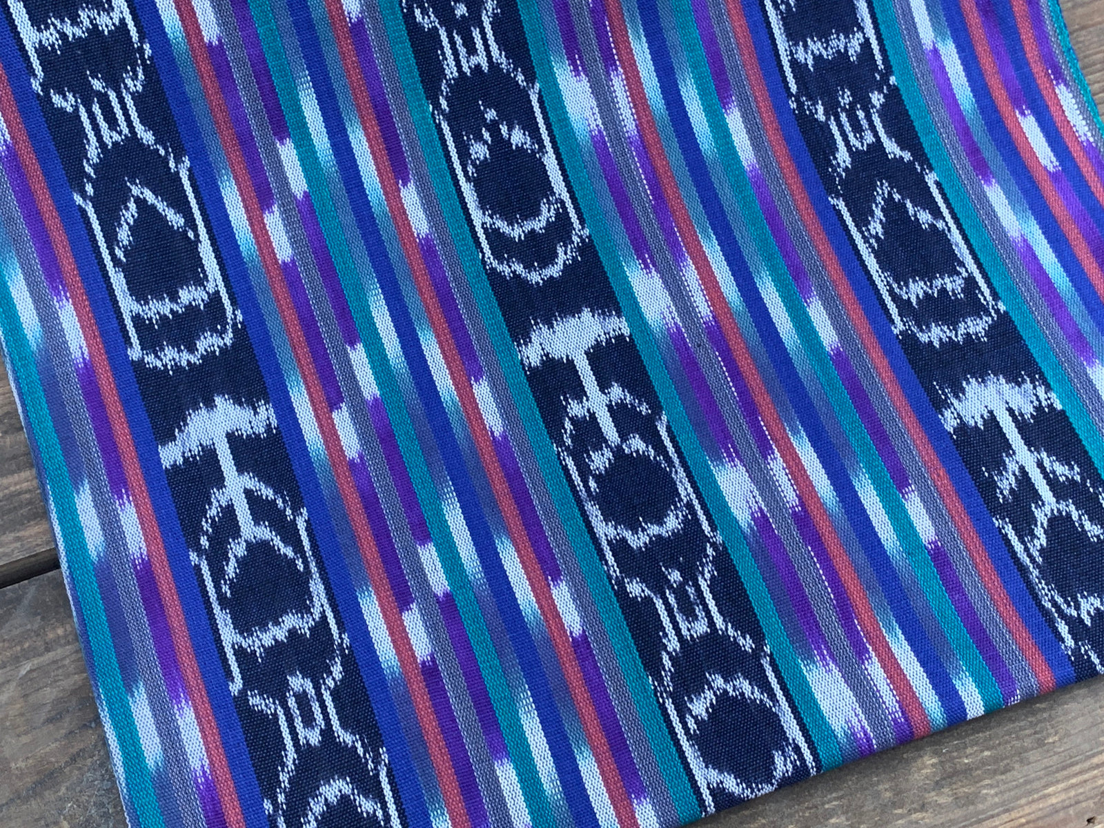 Ocean Fern Ikat - Handwoven Cotton Fabric | Lightweight (Sold by the Yard)