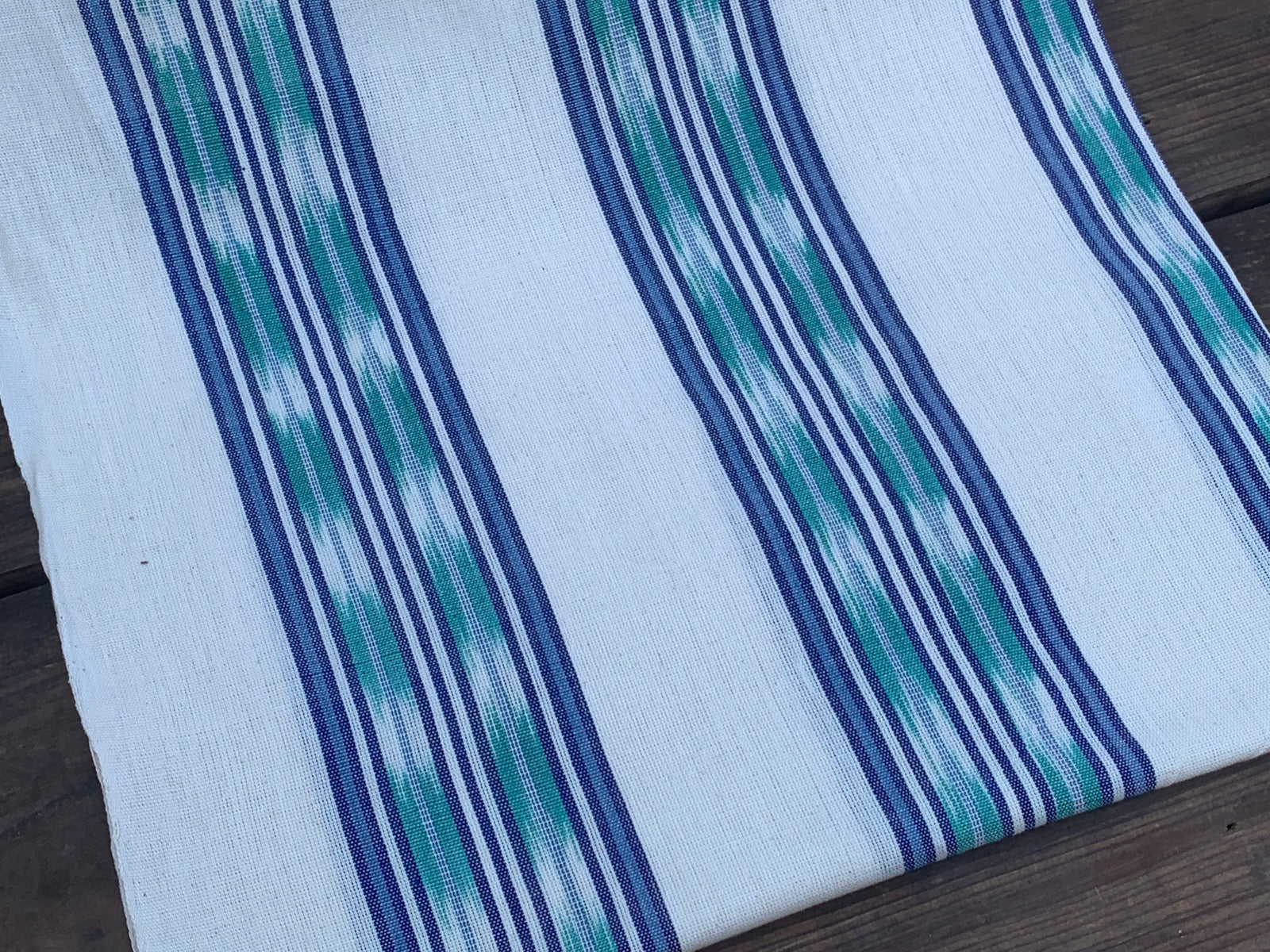 Ocean Whisper Ikat - Handwoven Cotton Fabric | Lightweight (Sold by the Yard)