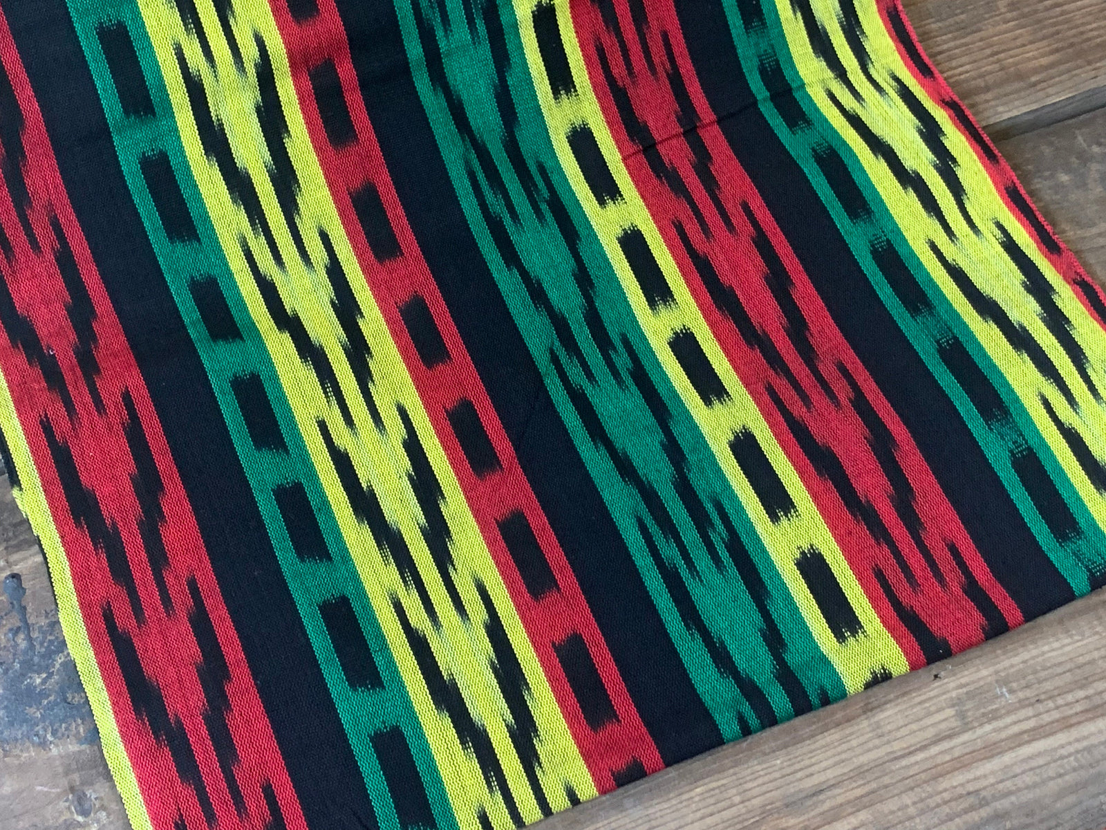 Reggae Sun Stripes - Handwoven Cotton Fabric | Lightweight (Sold by the Yard)