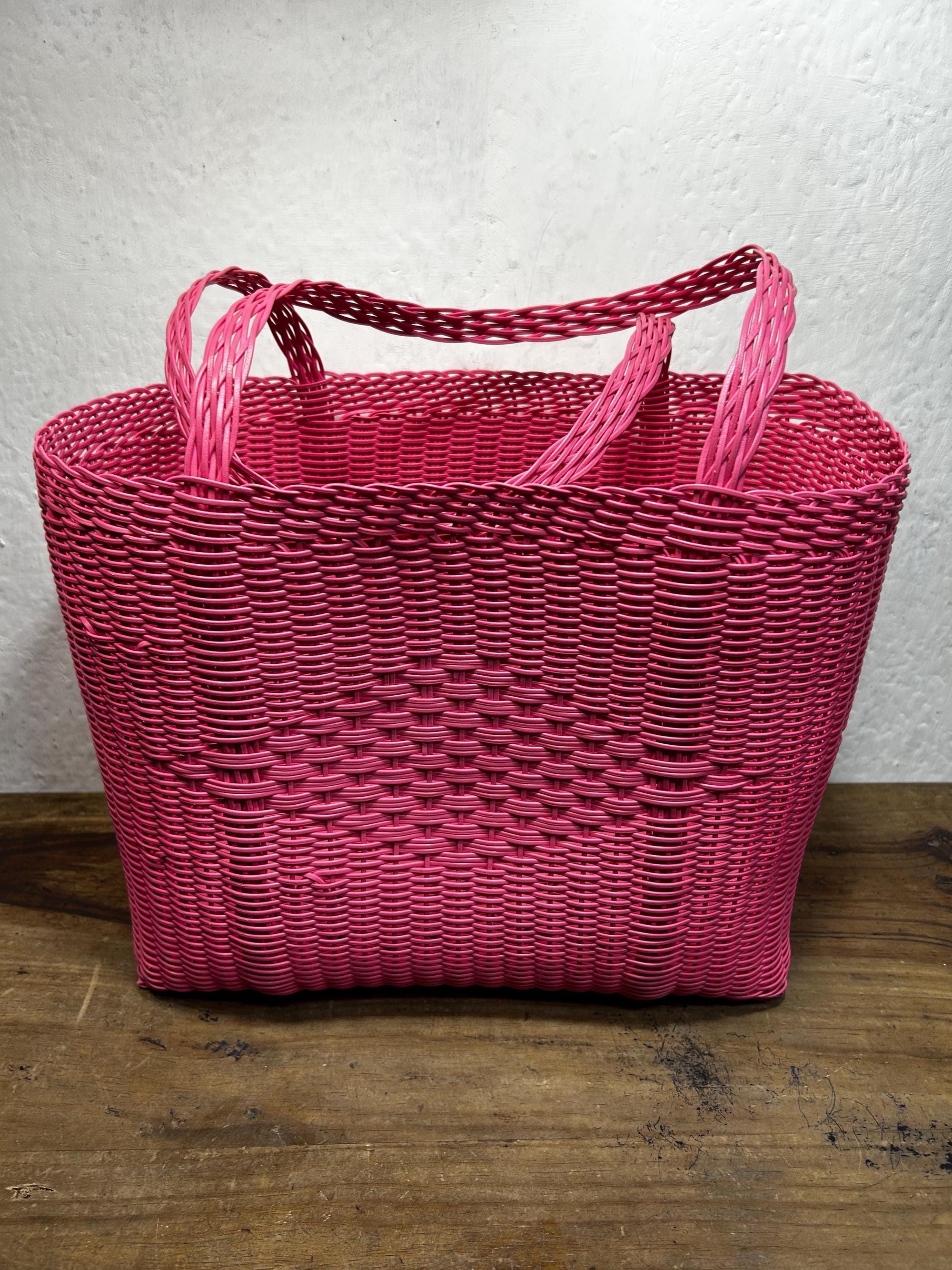 Guatemalan Woven Tote Bag - Candy Pink - Medium