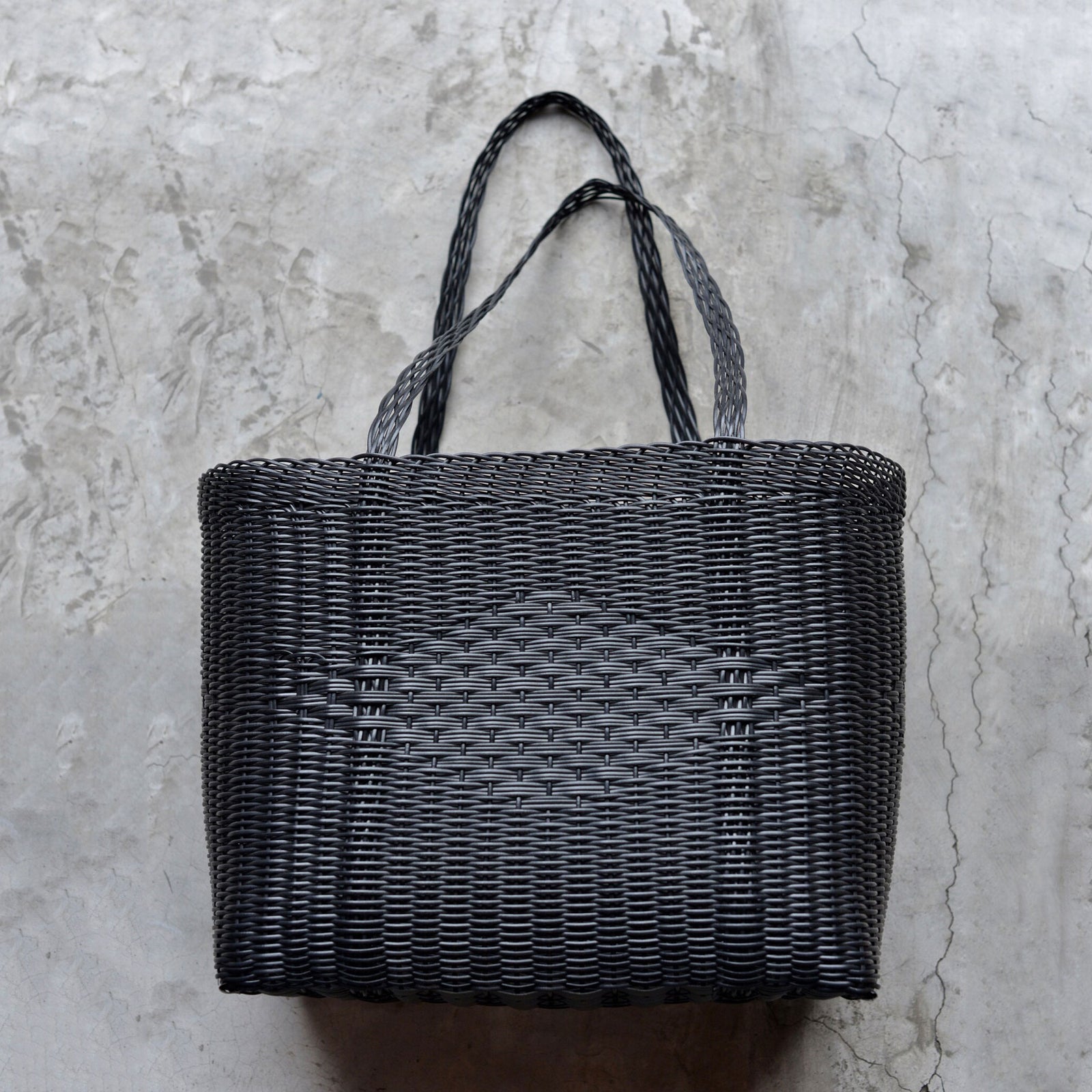 Guatemalan Woven Tote Bag in Black, Medium