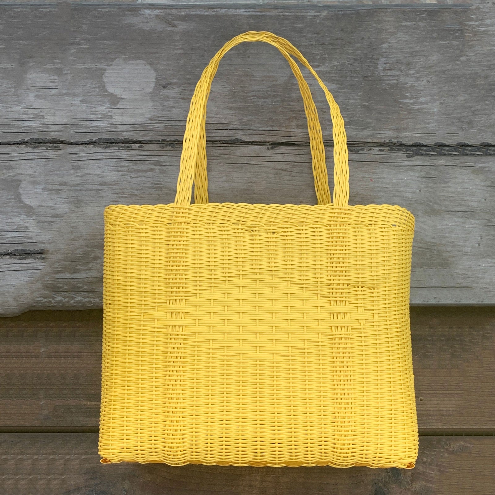 Handmade Guatemalan Woven Tote Bag in Yellow, Medium