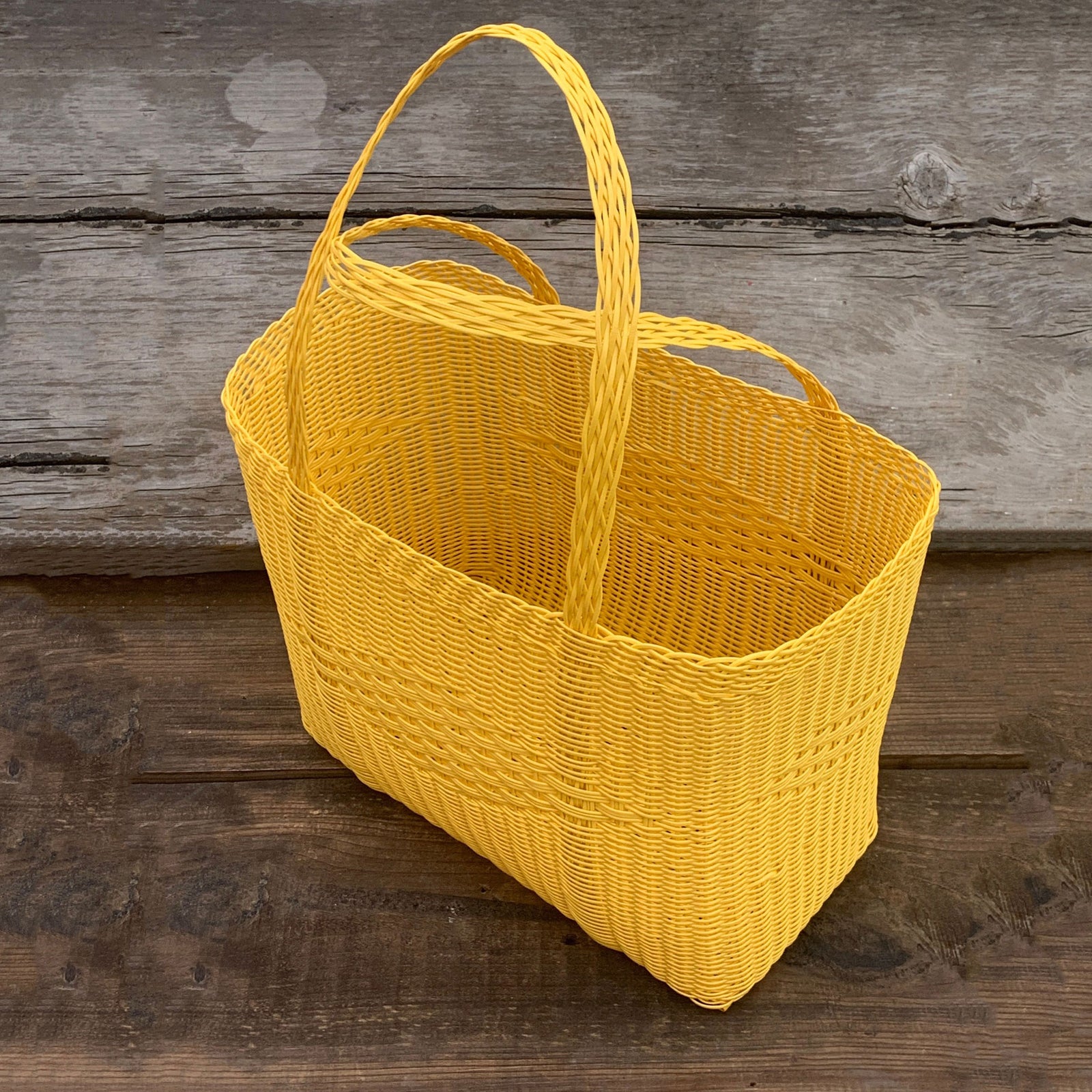 Handmade Guatemalan Woven Tote Bag in Yellow, Medium