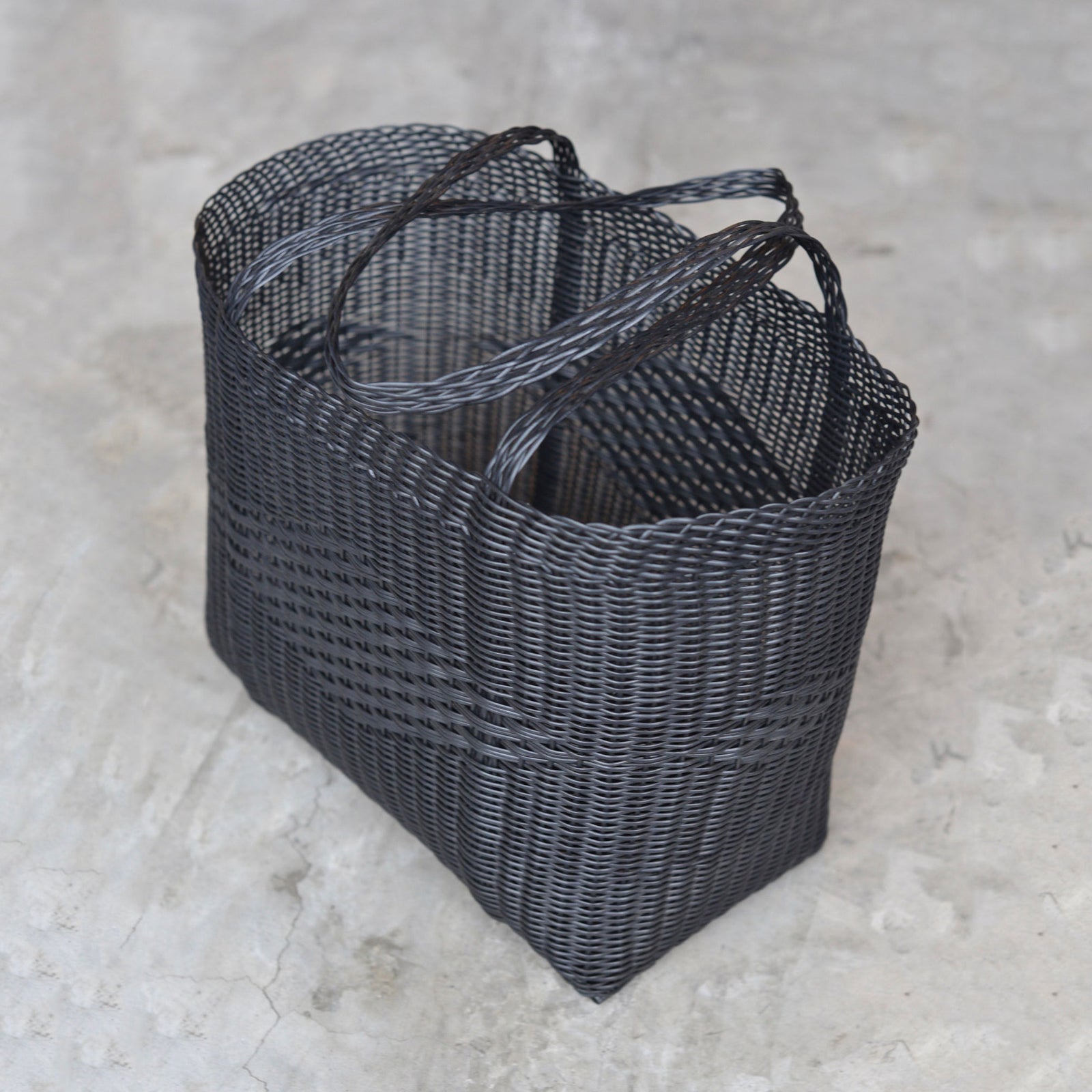 Guatemalan Woven Tote Bag in Black, Medium