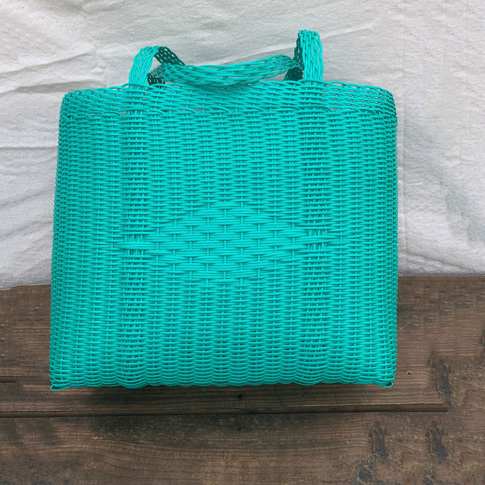 Handmade Guatemalan Woven Tote Bag in Mint, Medium