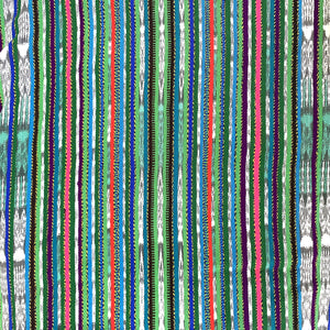 Vintage Handwoven Green Striped Fabric from Guatemala – 5.3 