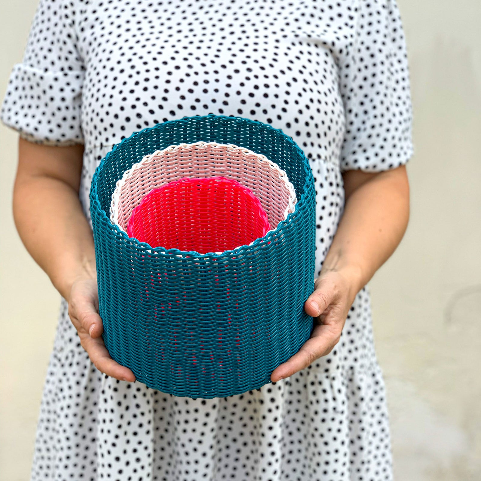 Set of 3 nesting baskets Caribbean