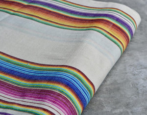 Handwoven Mexican Cotton Fabric in Rainbow