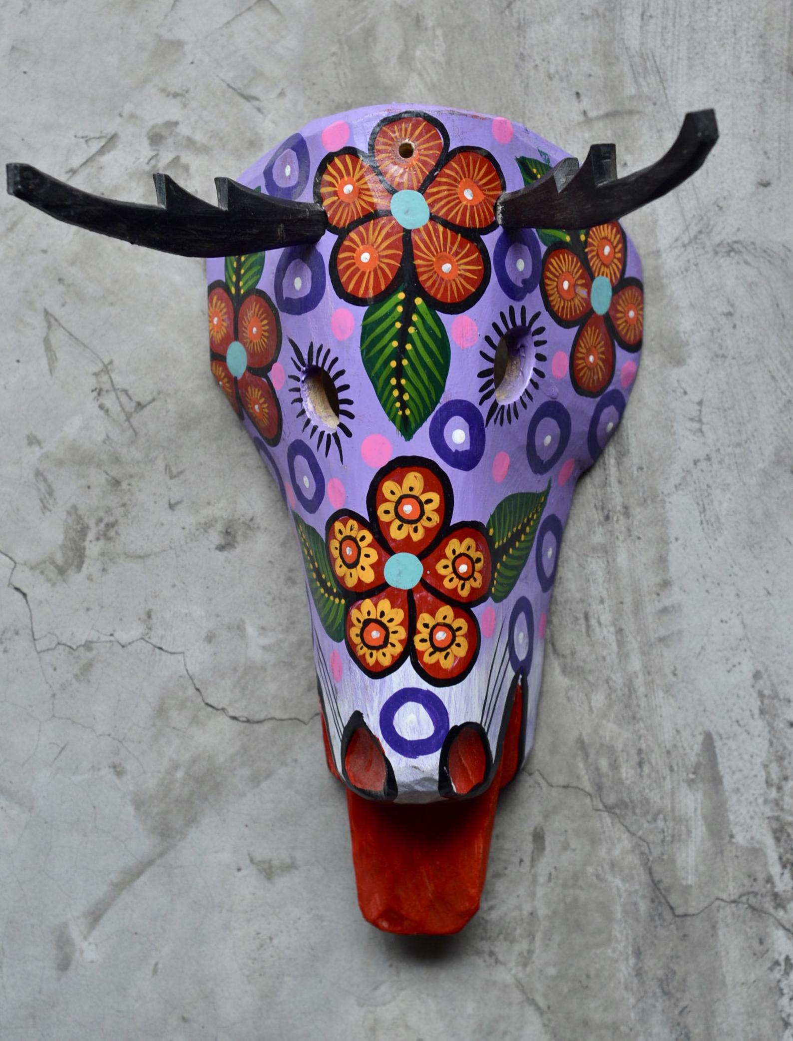 Hand carved deer mask