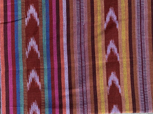 Handwoven Mayan Cotton Fabric in Vertical Stripe 