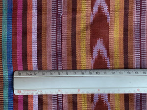 Handwoven Mayan Cotton Fabric in Vertical Stripe 