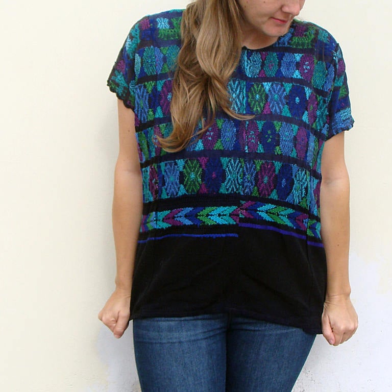 Vintage Guatemalan Handwoven Huipil Blouse