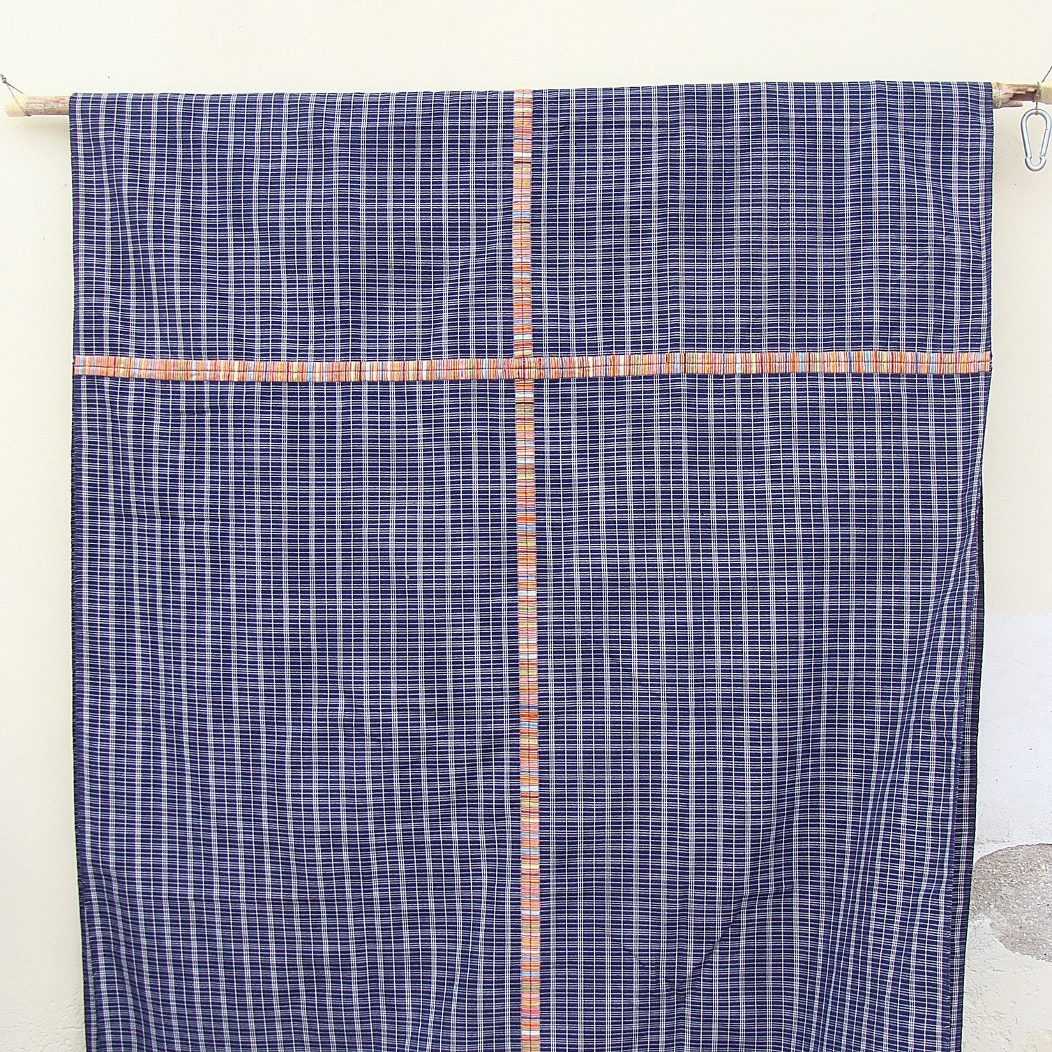 Vintage Handwoven plaid corte fabric