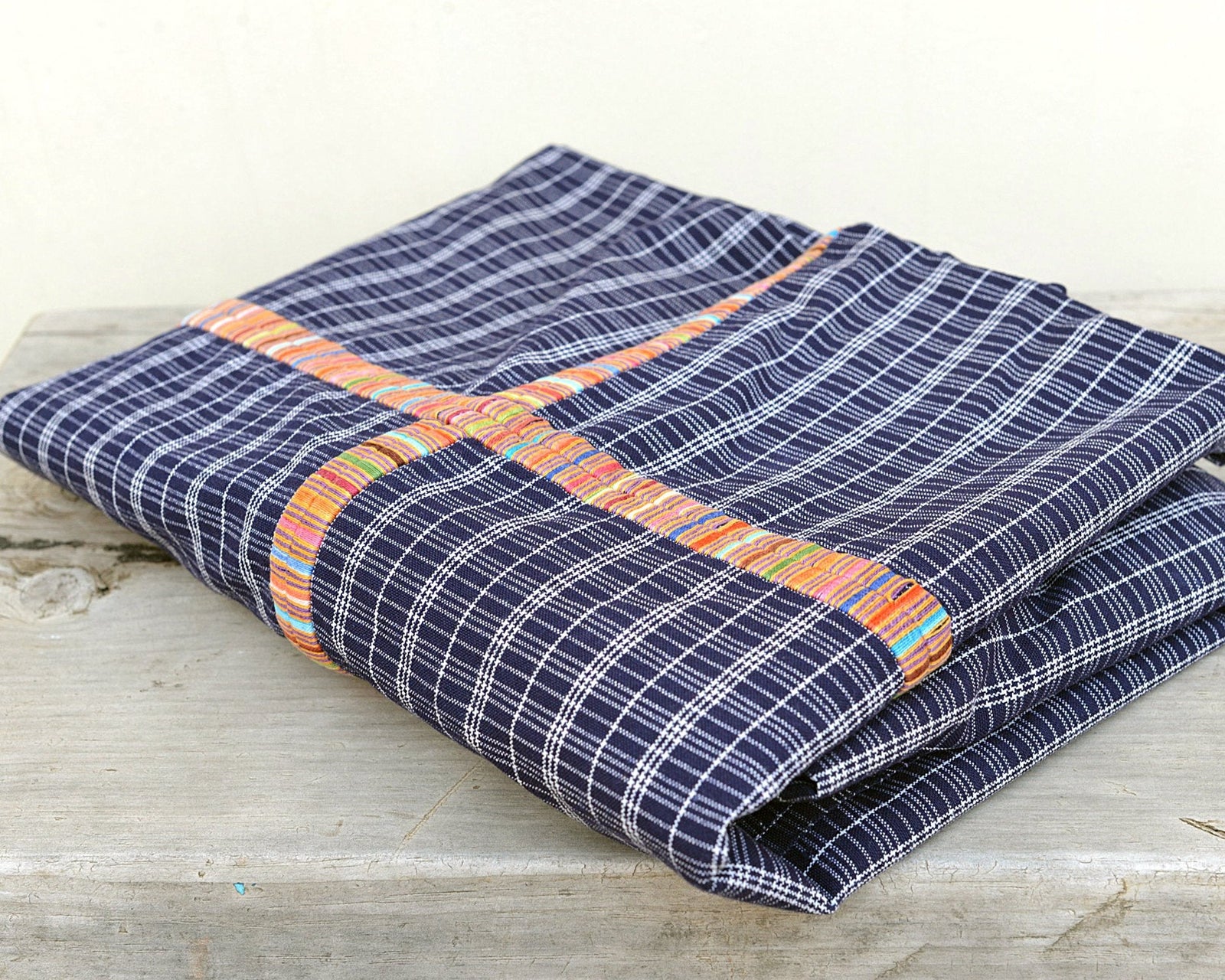 Vintage Handwoven plaid corte fabric