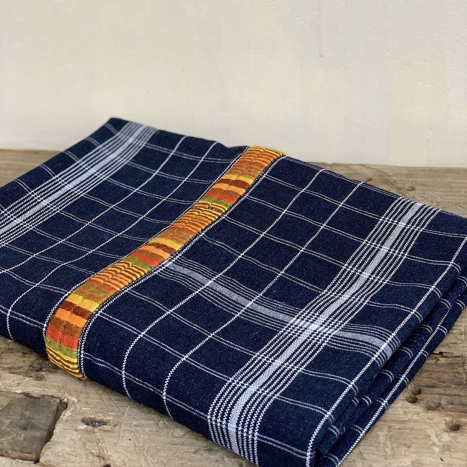 Blue Canvas Plaid Textile