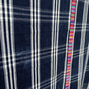 Blue Plaid Vintage Canvas Textile