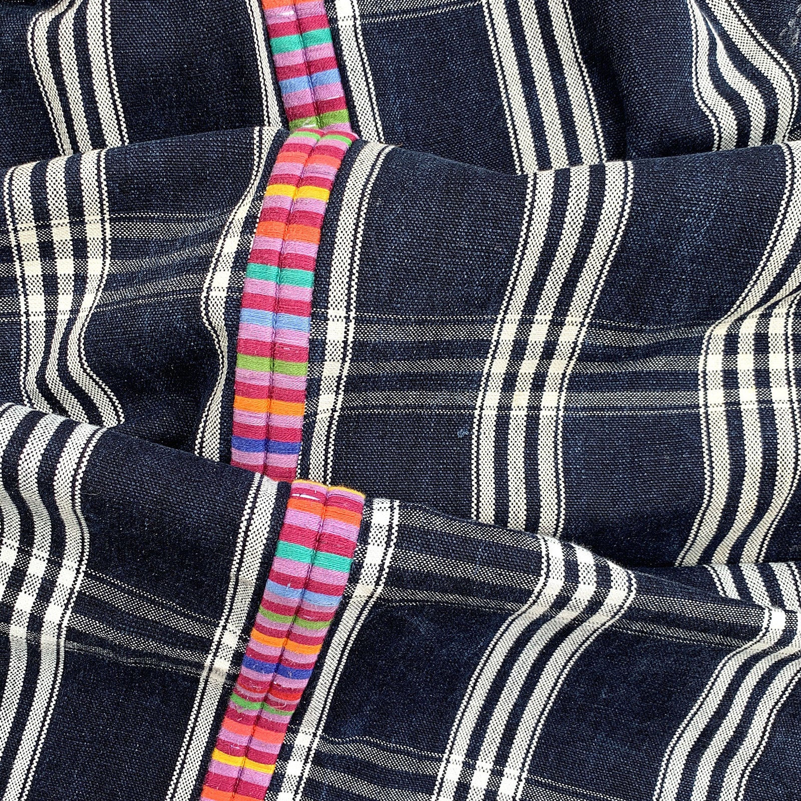 Blue Plaid Vintage Canvas Textile